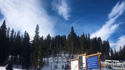 Slow Motion at Ski Lift Stockbeeldmateriaal 84711162