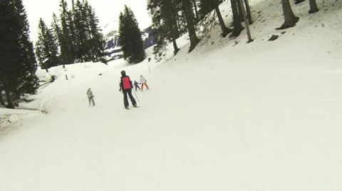 Slow motion of ski track Stock Footage 19871468