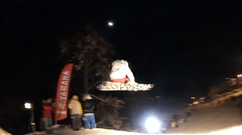 Slow motion: skier jumping Stock Footage 52935437