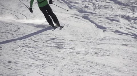 SLOW MOTION: skiing Stock Footage 22331199