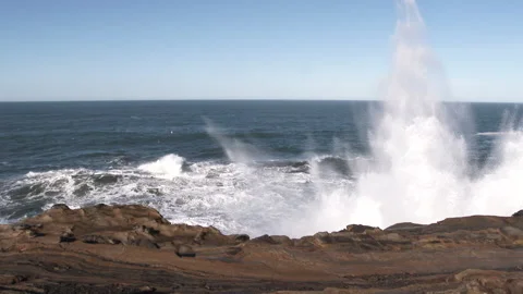 Slow Motion Sky High Ocean Waves Crashing Video stock 287252059