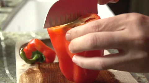 Slow Motion Slicing Vegetables Stock Footage 62356646