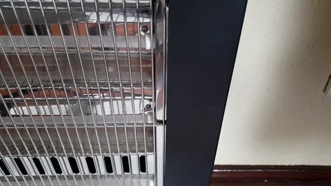 Slow motion slide pan creating parallax effect with a winter electrical Stock Footage 122171881