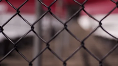 Slow motion slider shot of stands with shallow depth of field Stock Footage 85579715