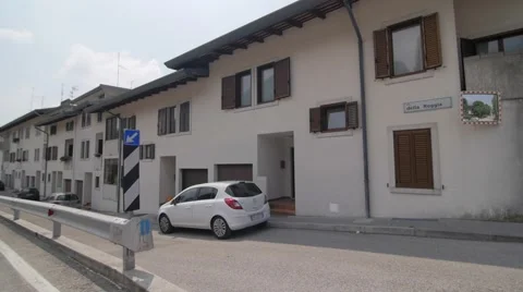 Slow motion of small town cameracar street view 3 Stock Footage 51734950