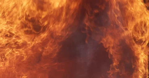 Slow-motion smoke and flames fill the screen Stock Footage 59223209