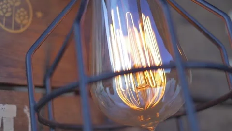 Slow motion, smooth camera movement on rustic lamp Stock Footage 255678281