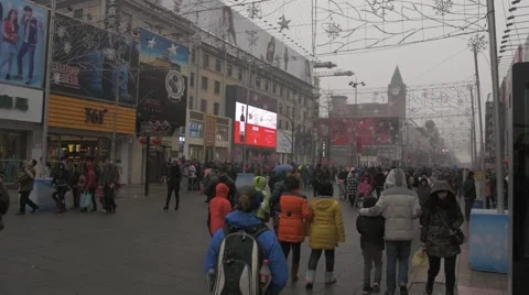 Slow Motion Snow in Beijing 스톡 동영상 53462475