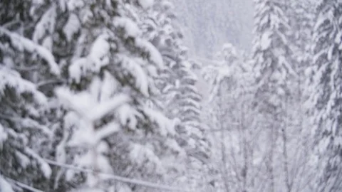 Slow Motion Snow Falling In The Mountains Stock-Footage 85104149