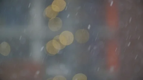 Slow Motion Snow Flakes Falling Background Bokeh Vídeos de archivo 87414781