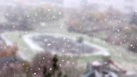 Slow Motion Snow Flakes Shallow Depth Of Field Video stock 70006560
