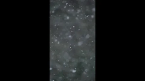 Slow Motion Snowfall on Dark Background in Vertical Format Stock Footage 310057325