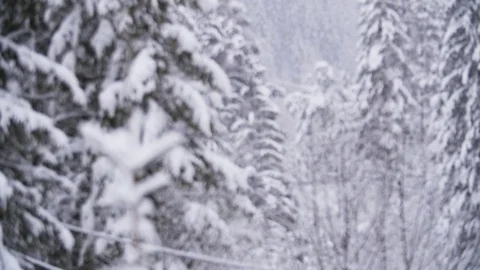 Slow Motion Snowfall In The Mountains Stock Footage 85104168