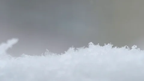 SLOW MOTION: Snowflakes fall on a snow slowly Stock Footage 71166010