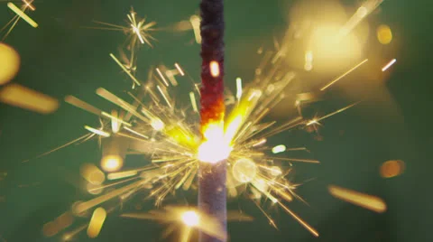 Slow Motion Sparkler 5 Stock Footage 25514291