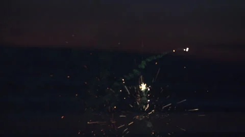 Slow Motion Sparkler Close Up Stock Footage 165301231
