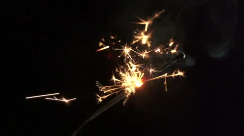 Slow motion of sparkler Видео 47005262