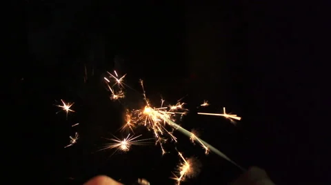Slow motion of sparkler Видео 47005541