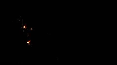 Slow motion of sparkler lights explosion on black background. Christmas design. Stock Footage 144517746
