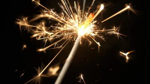Slow motion Sparkler Over Black Stock Footage 164833788
