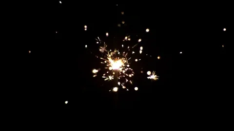 Slow Motion - Sparkler Sparks Stock Footage 74023002