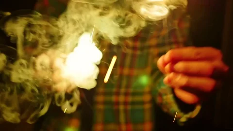Slow Motion Sparklers Video stock 83922598