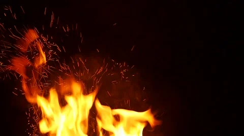 Slow Motion Sparks and Fire Over Black Vídeos de archivo 49756401