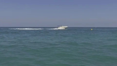 Slow Motion Speedboat Stock Footage 71759575