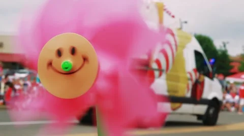 Slow Motion spinning pinwheel Stock Footage 52240989
