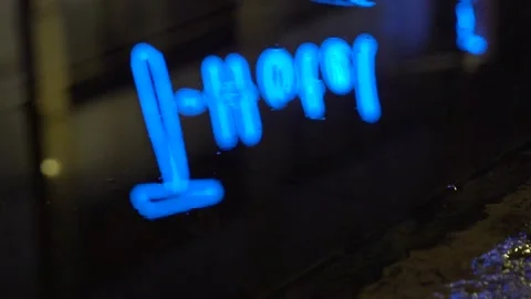 Slow motion splash  with neon reflection 1 Stock Footage 295103820