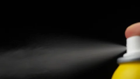 Slow motion of spray bottle drops on black background Stock Footage 109489465