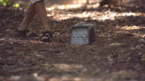 Slow Motion of Squirrel Bounding out of Trap Stock Footage 140154865