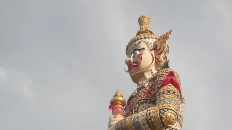 Slow motion Statue of Vessavana Stock Footage 137687812
