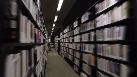 Slow Motion Steadicam Flow Through Library Vídeos de archivo 72001466