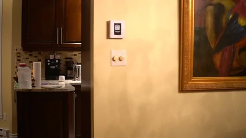 Slow Motion Steadicam Flow Through Home Kitchen Stock Footage 75791942