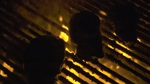 Slow Motion Steaks On Grill 2 Stock Footage 77195735