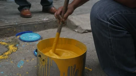 Slow Motion Stirring Paint 動画素材 46360715