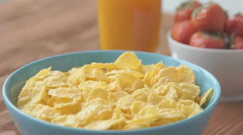 Slow-motion strawberry into milk Stock Footage 68952795