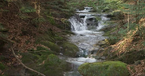 Slow motion of the stream in the Europe, spring, 4k 스톡 동영상 89644163