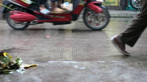 Slow Motion Street Walking Stock Footage 120733290
