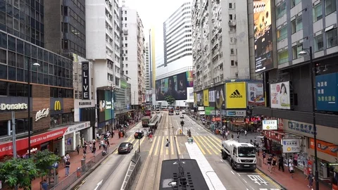 Slow motion of Streets crowded with people shopping Stock Footage 125164572