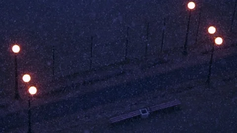 Slow motion of strong snowfall Stock Footage 130875244