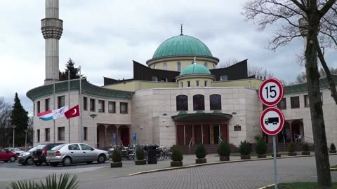 Slow Motion Of Süleymaniye Mosque With A Car Coming From The Left Stock Footage