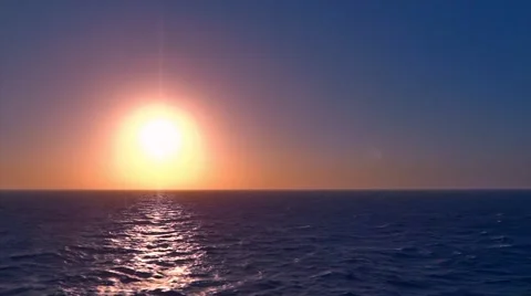 Slow Motion Sun Ocean Sunset Awesome Animation 200 FPS Video stock 44919877