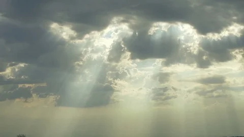 Slow motion sun through the clouds skyscape rapid Stock Footage 79775955