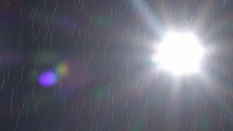 Slow motion of sunny shower on cloudless sky background with moving sun Stock Footage 103594895