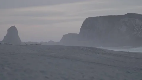 Slow Motion Sunset at Beach - Log Stock Footage 85448600