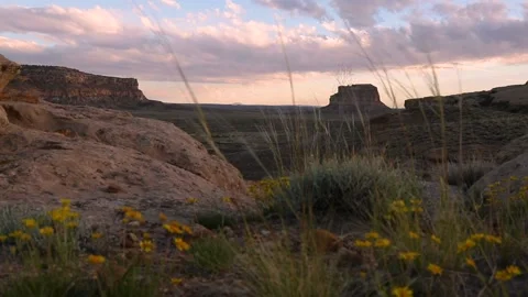 Slow Motion Sunset at Canyon Video stock 136771722