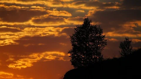 Slow motion sunset clouds Stock-Footage 89517703