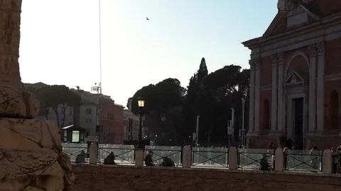 Slow motion of sunset in rome Stock Footage 125691682
